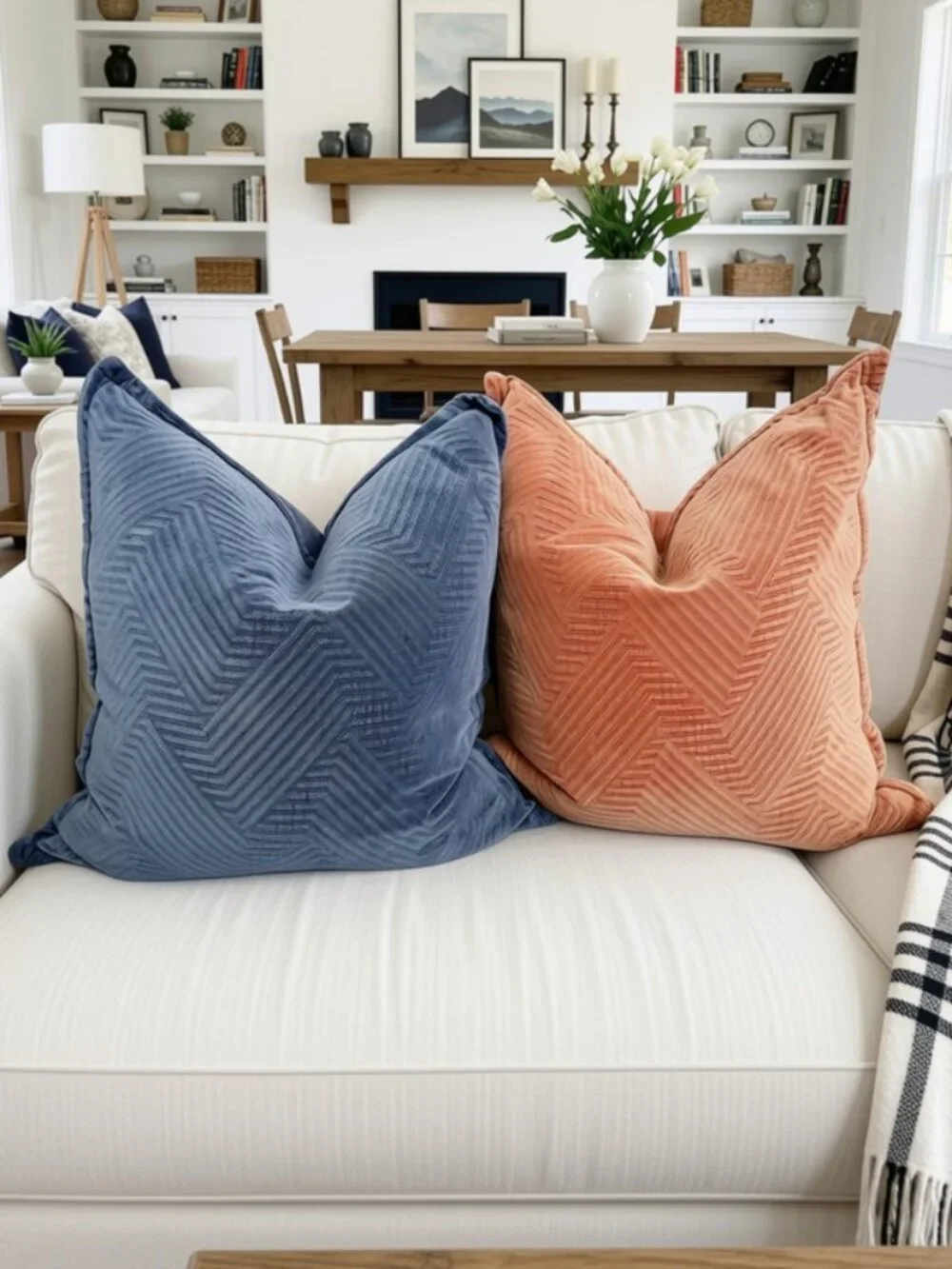 Set/2 Textured Chenille Throw Pillows